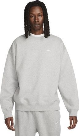 Nike Solo Swoosh Fleece Crew Sweat Dark Grey Heather White DX1361-063