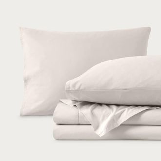 Bare Home 100% Organic Cotton Percale Cooling Sheet Set in French Beige at Nordstrom, Size California King