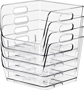 Sorbus Stackable Medium Square Storage Bins - 4-Pack