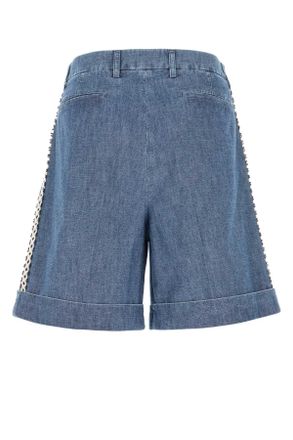 Valentino Garavani Mens Denim Bermuda Shorts Mediumbluedenim Cotton