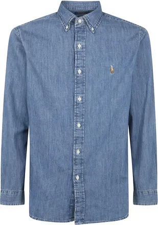 Polo Ralph Lauren Heren, Overhemden, Blauw, Maat: XL Denim