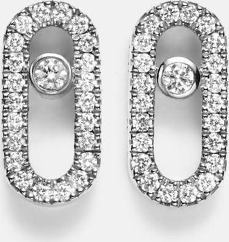 Messika Move Uno 18kt white gold earrings with diamonds