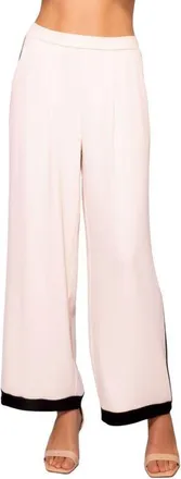 Melloday Side Stripe Wide Leg Pants in Black /Bone at Nordstrom, Size X-Small