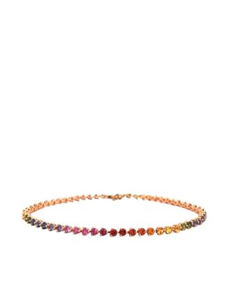 Lisa Nik 18K rose gold Tennis sapphire bracelet - women - Sapphire/18kt Rose Gold - One Size - Pink