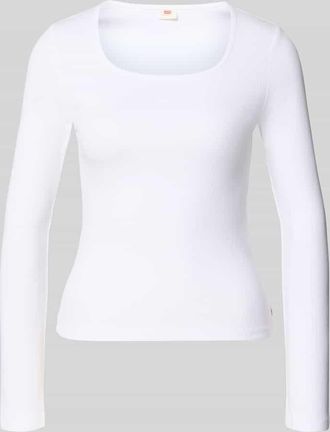 Levi's Longsleeve in Ripp-Optik mit Label-Detail in Weiss, Gr&ouml;&szlig;e XS