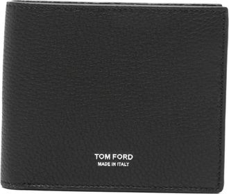 Tom Ford Grain Leather Classic Bifold Wallet - Heren - Portefeuilles - Zwart - ONE Size - Leer - Accessoires