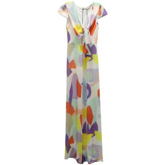 Alice & Olivia Alice & Olivia Sierra Geo Collage Jumpsuit in Multicolor Silk