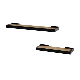 Vicco Estanter&iacute;a De Pared Erni, Negro/roble, 60 X 3 Cm Lote De 2 Vicco