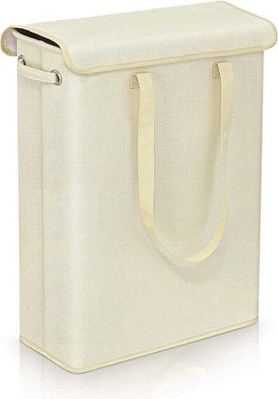 OEM Cesto De Ropa Con Tapa - Cesto De Almacenamiento Para Ropa - Almacenamiento De Ropa - Base Reforzada - 28,9 X 19 X 60 Cm - Beige
