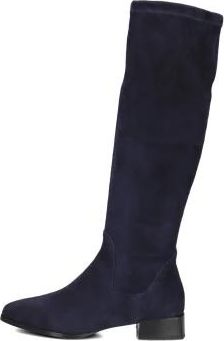 Stefano Lauran Elegante donkerblauwe su&egrave;de laarzen - Dames - Hoge Laarzen - Blauw - 39 EU - Su&egrave;de - Schoenen