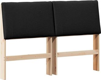 vidaXL Cabecero Tapizado Negro 160 Cm Madera De Pino Macizo Vidaxl