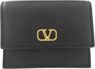 Valentino Pre-owned Wallets, female, Black, Size: ONE SIZE Pre-owned Garavani Leather Card Case