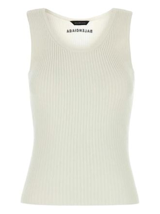 Balenciaga Geribbelde tanktop - Wit