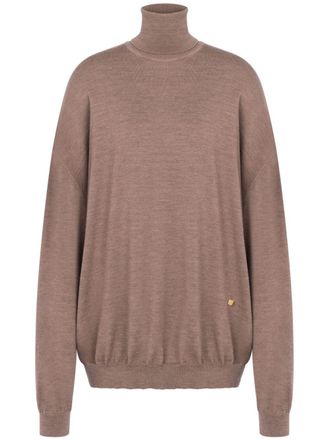 Moschino wide-sleeves virgin wool jumper - women - Virgin Wool - 42 - Neutrals