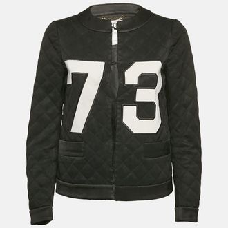 Moschino Black Quilted Synthetic Jacket S