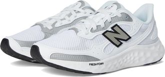 New Balance Womens Fresh Foam Arishi V4 Tiralux Running Shoe, Nb White/Silver Metallic/Black, 5 UK