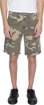 U.S.Polo Association Camouflage Cotton Shorts with Zip and Button Fastening