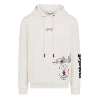 Iceberg Hoodies & sweatvesten, Heren, Wit, XL, Sweatshirt met logo