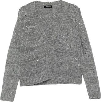 Fabiana Filippi Vest met pailletten en kabelssteek - Dames - Truien - Grijs - Maat: M