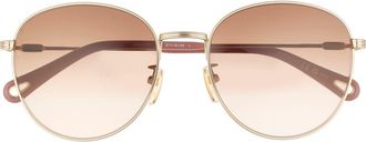 Chlo&eacute; Gradient Round Sunglasses, 57mm in Gold Gold Brown at Nordstrom Rack