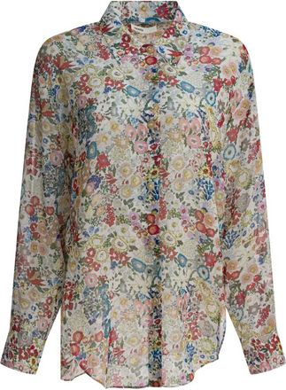 Khaite Overhemden, Dames, Veelkleurig, S, Goya Silk Shirt