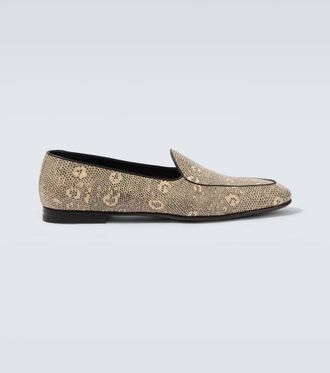 Manolo Blahnik Modena snake-effect leather loafers