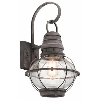 Elstead Lighting Aplique exterior,IP44, aluminio y vidrio, zinc envejecido, H 51cm