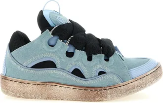 Lanvin Blue Cotton Athletic Mens Sneakers