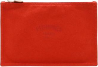 Herm&egrave;s Pre-owned Clutches, female, Red, Size: ONE SIZE Pre-owned Yachting GM Clutch