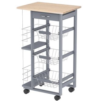 HOMCOM Carrito de cocina 47x37x83 cm gris