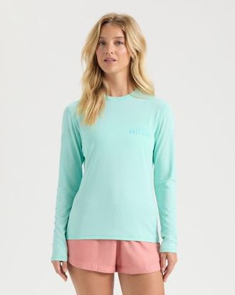 Salt Life Lavish Livin SLX Performance Long Sleeve Tee in Light Aruba Heather at Nordstrom, Size X-Large