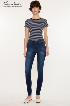 Kancan Madison Essentials Mid Rise Super Skinny in Dark Wash at Nordstrom, Size 25