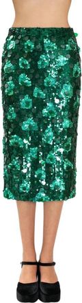 P.A.R.O.S.H. Guilty Midi Rok - Dames - Midirokken - Groen - M - Pailletten - Rokken