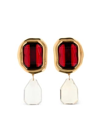 Givenchy Sculptural Crystal earrings - women - Brass/Crystal - One Size - Gold