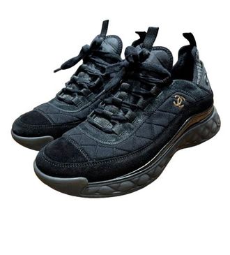 Chanel Black Fabric Trainers Size 40.5
