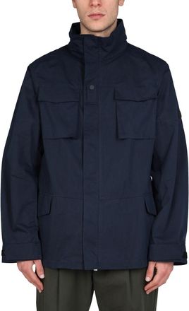 Lardini Mens Double Fabric Jacket - Dark Blue Cotton - Size Medium