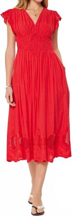 Current Air Embroidered Lace Midi Dress