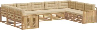 vidaXL Conjunto De Sof&aacute;s De Exterior 9 Uds. Y Beige Vidaxl