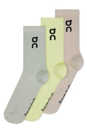 On Logo Organic Cotton Crew Socks in Lemonade/Tin at Nordstrom, Size Medium
