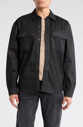 AG - Adriano Goldschmied Elias Coated Shirt Jacket in Charcoal Black at Nordstrom Rack, Size Xx-Large