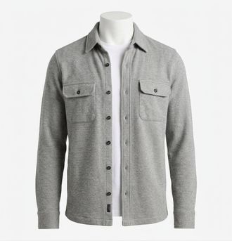 Faherty Legend Sweater Shirt In Fossil Grey Twill