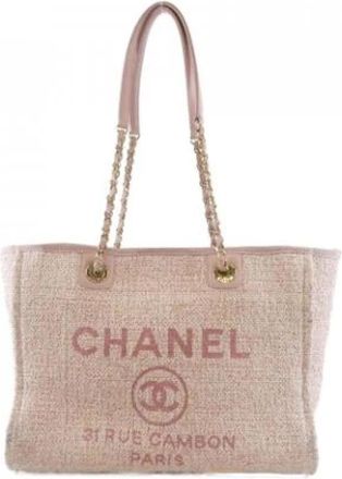 Chanel Pre-owned Vintage Tote Bag - Dames - Vintage Shopper - Roze - ONE Size - Nylon - Vintage