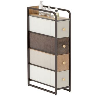 OEM C&oacute;moda Con 4 Cajones De Tela Marco De Acero C&oacute;moda Para Dormitorio Para Espacios Peque&ntilde;os Sal&oacute;n Vestidor Multicolor