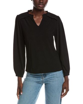 CeCe by Cynthia Steffe Smocked Shoulder Top