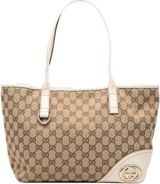 Gucci Pre-owned Tote Bags, female, Brown, Size: ONE SIZE Pre-owned Leather Tote Bag
