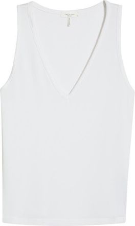 Rag & Bone The Knit V-Neck Tank in White at Nordstrom, Size Large