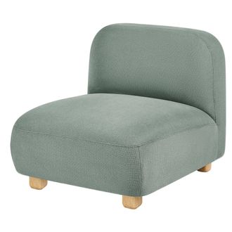 Beliani Sill&oacute;n Modular De Tela Asiento 1 Plaza Patas De Madera Repelente Al Agua Moderno Verde Claro Amli