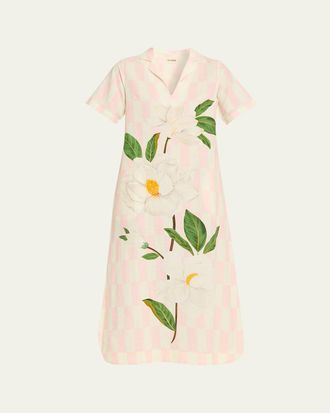 Verandah Magnolia Check Midi Kaftan