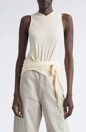 Christophe Lemaire Sleeveless Jersey Wrap Top in Cream at Nordstrom, Size X-Small