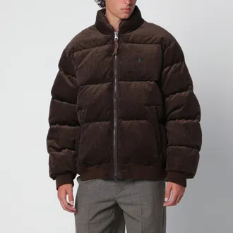 Polo Ralph Lauren Piumino marrone scuro in velluto a costine